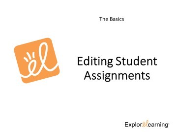 The Basics - Editing Student Assignments