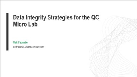 Data Integrity Strategies for the QC Micro Lab