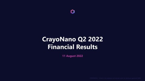 CrayoNano Q2 2022 Financial Results
