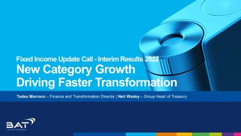 BAT Fixed Income Investor Live Webcast and Q&A Conference Call