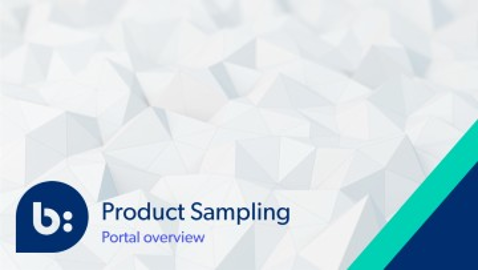 Product Sampling - Portal Overview