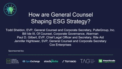 How are General Counsel Shaping ESG Strategy