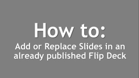 How to edit an already published Flip Deck